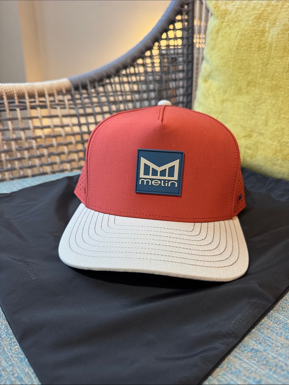 Melin Brand **CEL EXCLUSIVE IRVINE** Two-Tone Red and Cream Snapback Hat - Picture 6 of 17